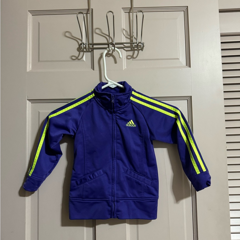 Kids Toddler Girls Adidas Full Zip Tracksuit Jacket Size 3T Purple
